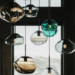 Kjøkkenbelysning Tak|Takpendler>Hadeland Glassverk Crystal Stone Ø30 - Kakao / Stål Stål / Kakao