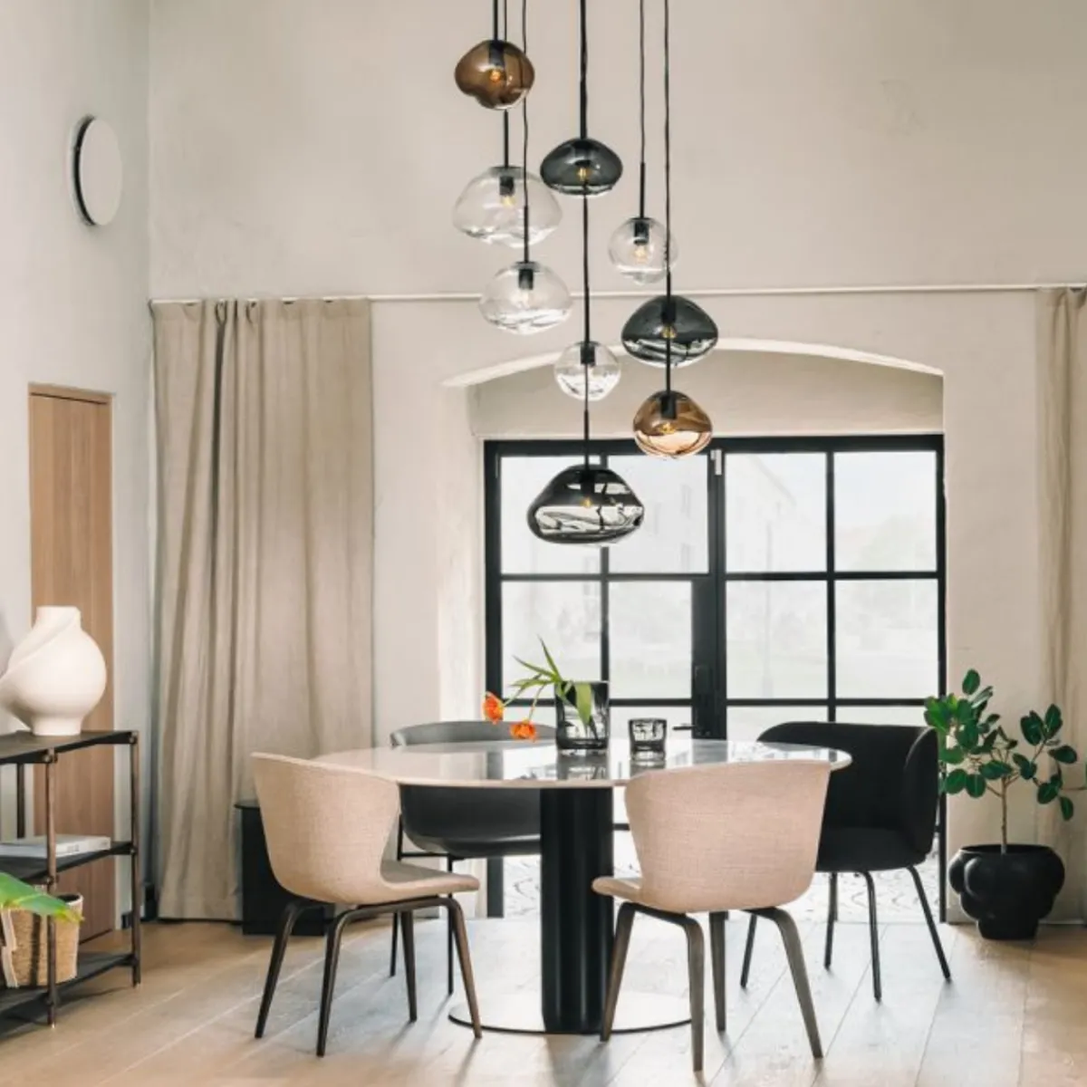 Kjøkkenbelysning Tak|Takpendler>Hadeland Glassverk Crystal Stone Ø25 - Kakao / Svart