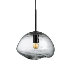 Kjøkkenbelysning Tak|Takpendler>Hadeland Glassverk Crystal Stone Ø30 - Klar m/Soda / Svart Klar / Svart