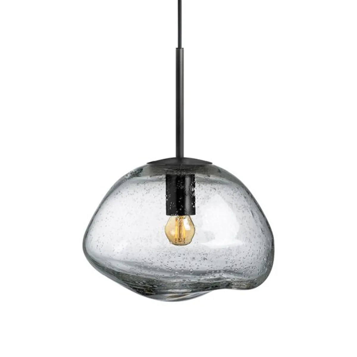 Kjøkkenbelysning Tak|Takpendler>Hadeland Glassverk Crystal Stone Ø30 - Klar m/Soda / Svart Klar / Svart