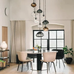 Kjøkkenbelysning Tak|Takpendler>Hadeland Glassverk Crystal Stone Ø35 - Klar m/Soda / Stål Stål / Klar