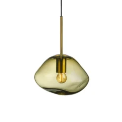 Kjøkkenbelysning Tak|Takpendler>Hadeland Glassverk Crystal Stone Ø25 - Oliven / Messing Messing / Grønn