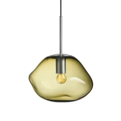 Kjøkkenbelysning Tak|Takpendler>Hadeland Glassverk Crystal Stone Ø30 - Oliven / Stål Stål / Grønn