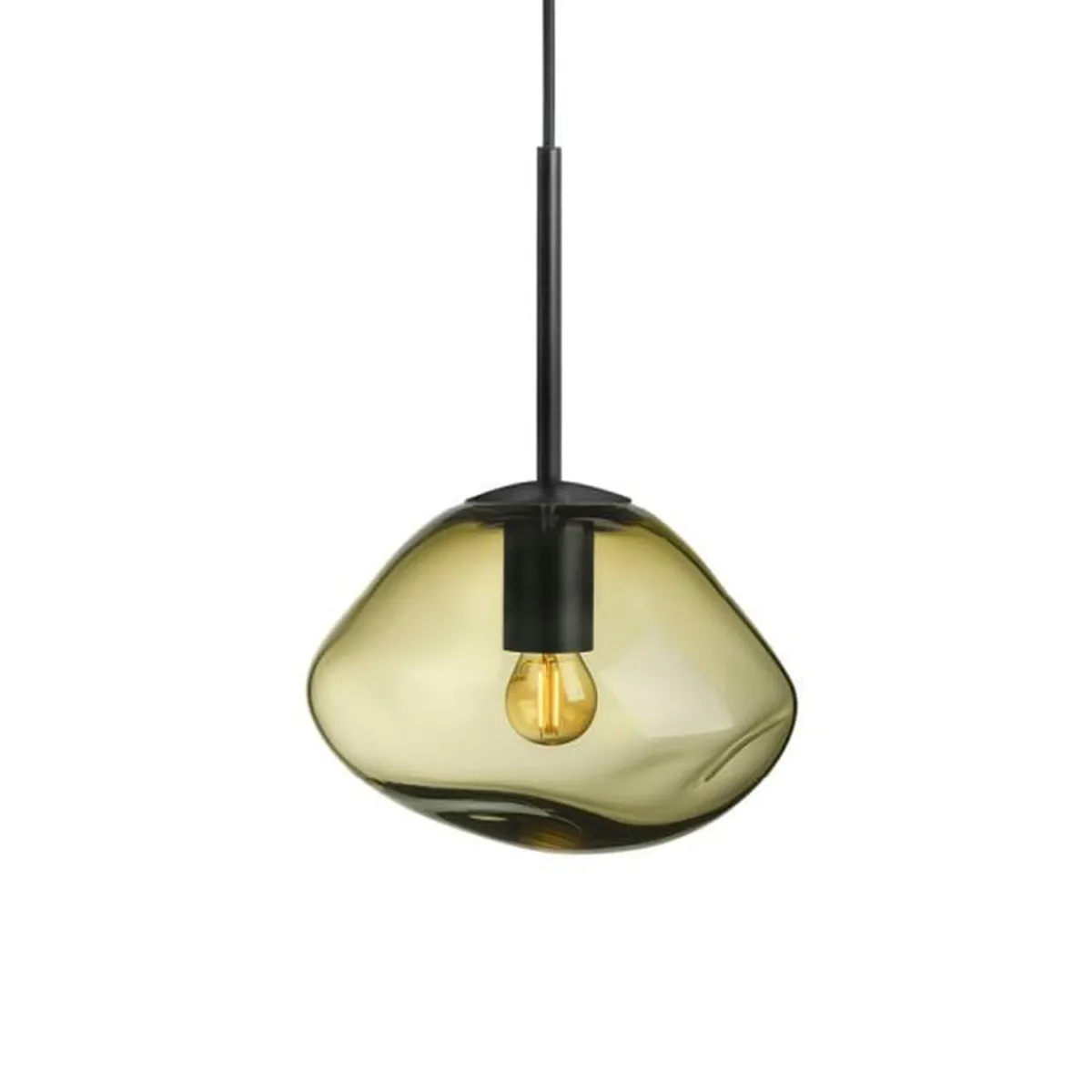 Kjøkkenbelysning Tak|Takpendler>Hadeland Glassverk Crystal Stone Ø25 - Oliven / Svart Grønn / Svart