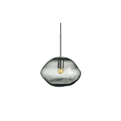 Kjøkkenbelysning Tak|Takpendler>Hadeland Glassverk Crystal Stone Ø30 - Røkgrå / Stål Stål / Røyk