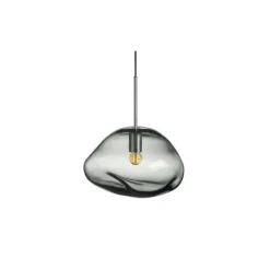 Kjøkkenbelysning Tak|Takpendler>Hadeland Glassverk Crystal Stone Ø35 - Røkgrå / Stål Stål / Røyk