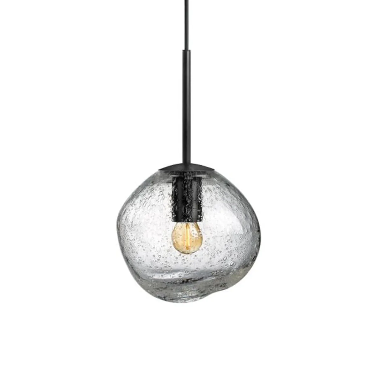 Kjøkkenbelysning Tak|Takpendler>Hadeland Glassverk Crystal Stone Ø25- Klar m/Soda / Svart Klar / Svart