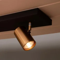 Kjøkkenbelysning Tak|Spotter & Skinner>Scanlight Cuba spotrekke med 4 lys - Svart/Messing