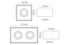 Lightup-Pris|Kjøkkenbelysning Tak>Sg Armaturen As Cube Lux 2x7W LED 2700K Ra 98