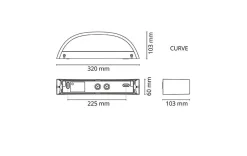 Utelamper Med Opp/Ned Lys>Sg Armaturen As Curve direct vegglampe ned 10W 2700 Kelvin dimbar IP65 - Hvit