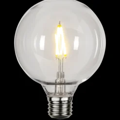 Led-Pærer E27 Sokkel>Star Trading Dekorativ utendørs LED filament E27 95mm 2700K Plast Klar