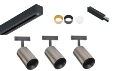 Kjøkkenbelysning Tak|Designline>Antidark Designline Tube Pro komplett 1.9 meter spotskinne med 3 spotter GU10 - /Titanium Svart