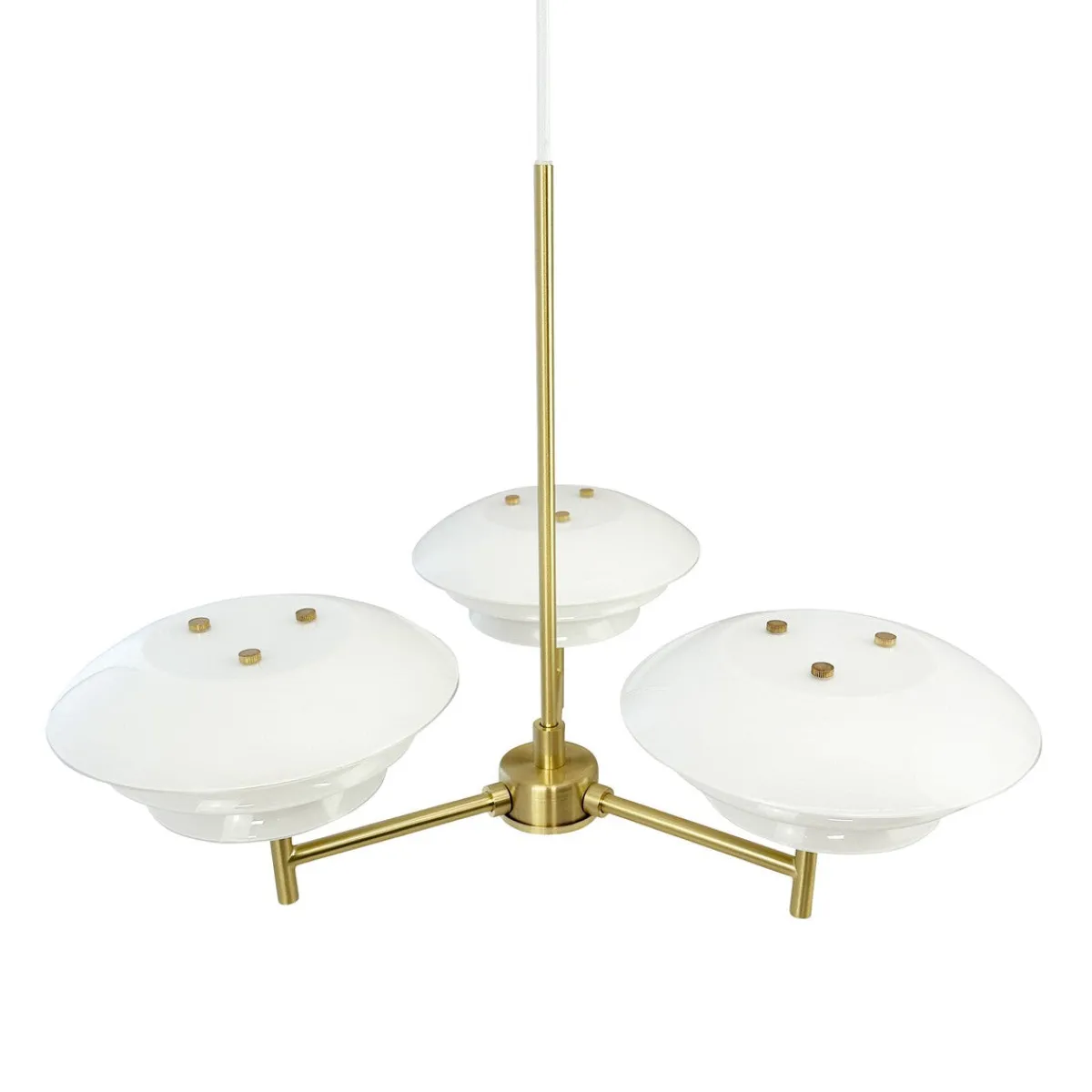 Kjøkkenbelysning Tak|Lysekroner>Dyberg Larsen DL20 takpendel 3-lys Messing / Opal