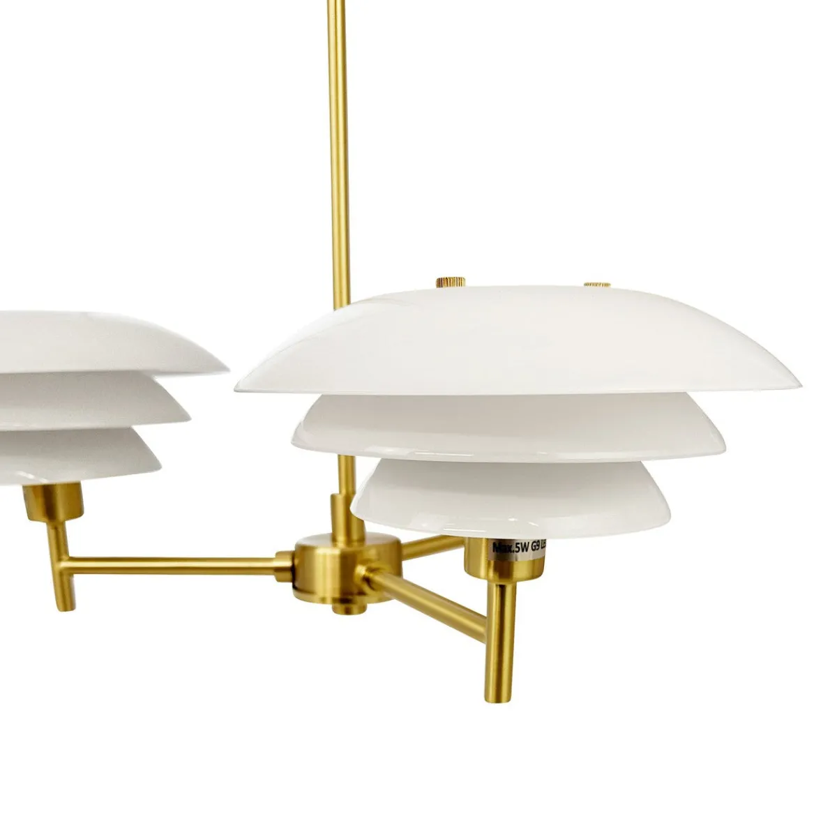 Kjøkkenbelysning Tak|Lysekroner>Dyberg Larsen DL20 takpendel 3-lys Messing / Opal