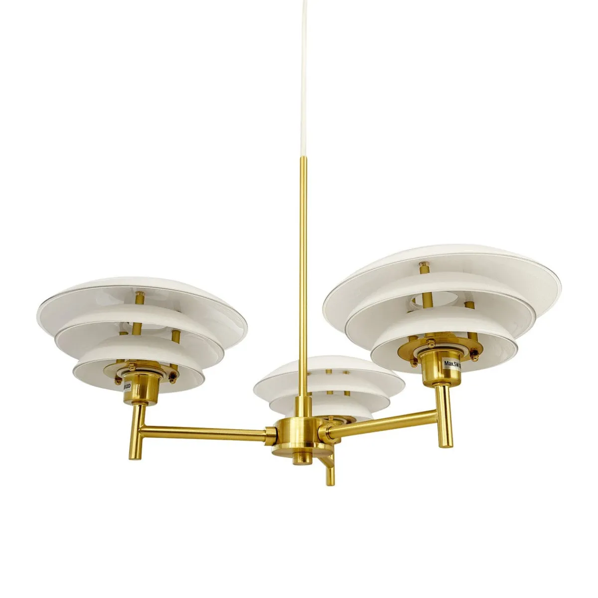 Kjøkkenbelysning Tak|Lysekroner>Dyberg Larsen DL20 takpendel 3-lys Messing / Opal