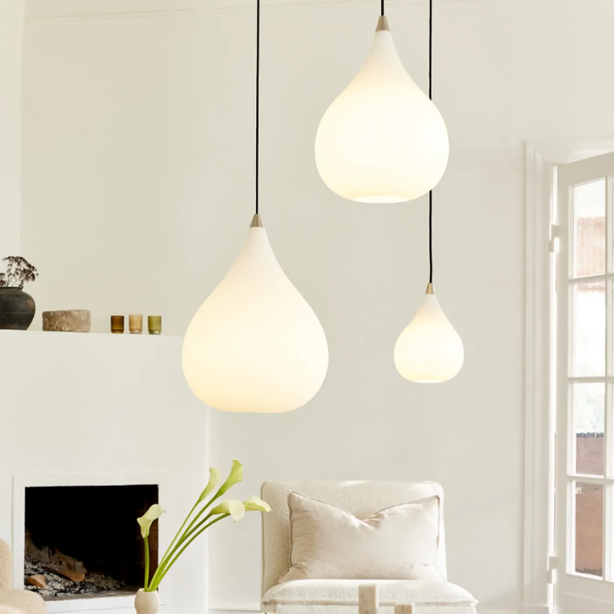 Kjøkkenbelysning Tak|Takpendler>Halo Designs Drops pendel 30 - Opal Hvit