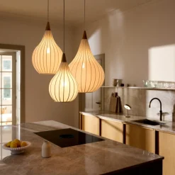 Kjøkkenbelysning Tak|Takpendler>Halo Designs Drops pendel 38 - Tekstil Hvit