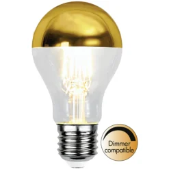 Led-Pærer E27 Sokkel>Star Trading E27 Lyspære med gullfarget topp 4W Klar / Gull