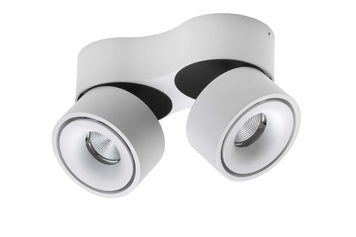 Kjøkkenbelysning Tak|Spotter & Skinner>Antidark Easy W2100 Double takspot 2x10W 2700K Dimbar Hull for ledning - Hvit