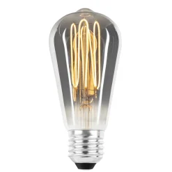 Led-Pærer E27 Sokkel>NorDesign Ecolux E27 lantern ultra tynn spiral filament 4W 2700K 64 mm dimbar - Smoke Røyk