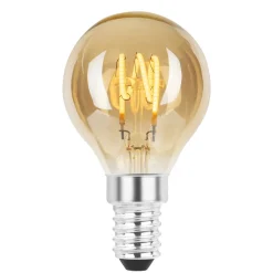 Led-Pærer E14 Sokkel>NorDesign Ecolux E14 Spiral filament 4W 2200K 45 mm dimbar - Amber