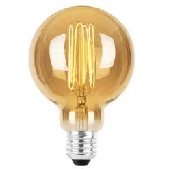 Led-Pærer E27 Sokkel>NorDesign Ecolux E27 ultra tynn spiral filament 4W 2200K 95 mm dimbar - Amber