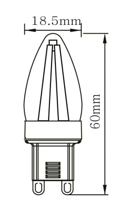 Led-Pærer G9 Sokkel>NorDesign Ecolux Filament G9 3 watt 2700 Kelvin - Dimbar