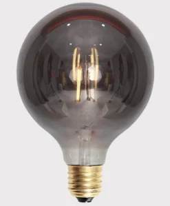 Dekorpære E27|Led-Pærer E27 Sokkel>Ms - belysning Edison E27 globe filament LED 4W 2200K 95 mm dimbar - Røykfarget Hvit