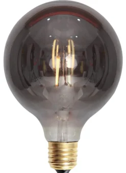 Dekorpære E27|Led-Pærer E27 Sokkel>Ms - belysning Edison E27 globe filament 4W 2200K 125 mm dimbar - Røykfarget Hvit