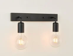 Baderomsbelysning Vegg>Ms - belysning Eliott dobbel vegglampe IP21 - Svart