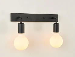 Baderomsbelysning Vegg>Ms - belysning Eliott dobbel vegglampe IP21 - Svart