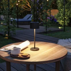 Solcellebelysning>Paulmann Else bordlampe oppladbar via USB eller solcelle 2700 Kelvin IP44