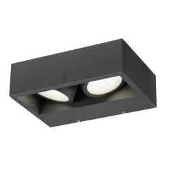 Utelamper Med Opp/Ned Lys>Slv Eskina frame dobbel vegglampe utendørs 27W 3000/4000 Kelvin IP65 Antrasitt