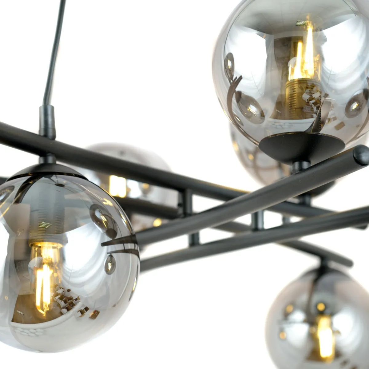 Kjøkkenbelysning Tak|Takpendler>Emibig Essa takpendel 8-lys - Svart/Røykfarget Svart / Røyk