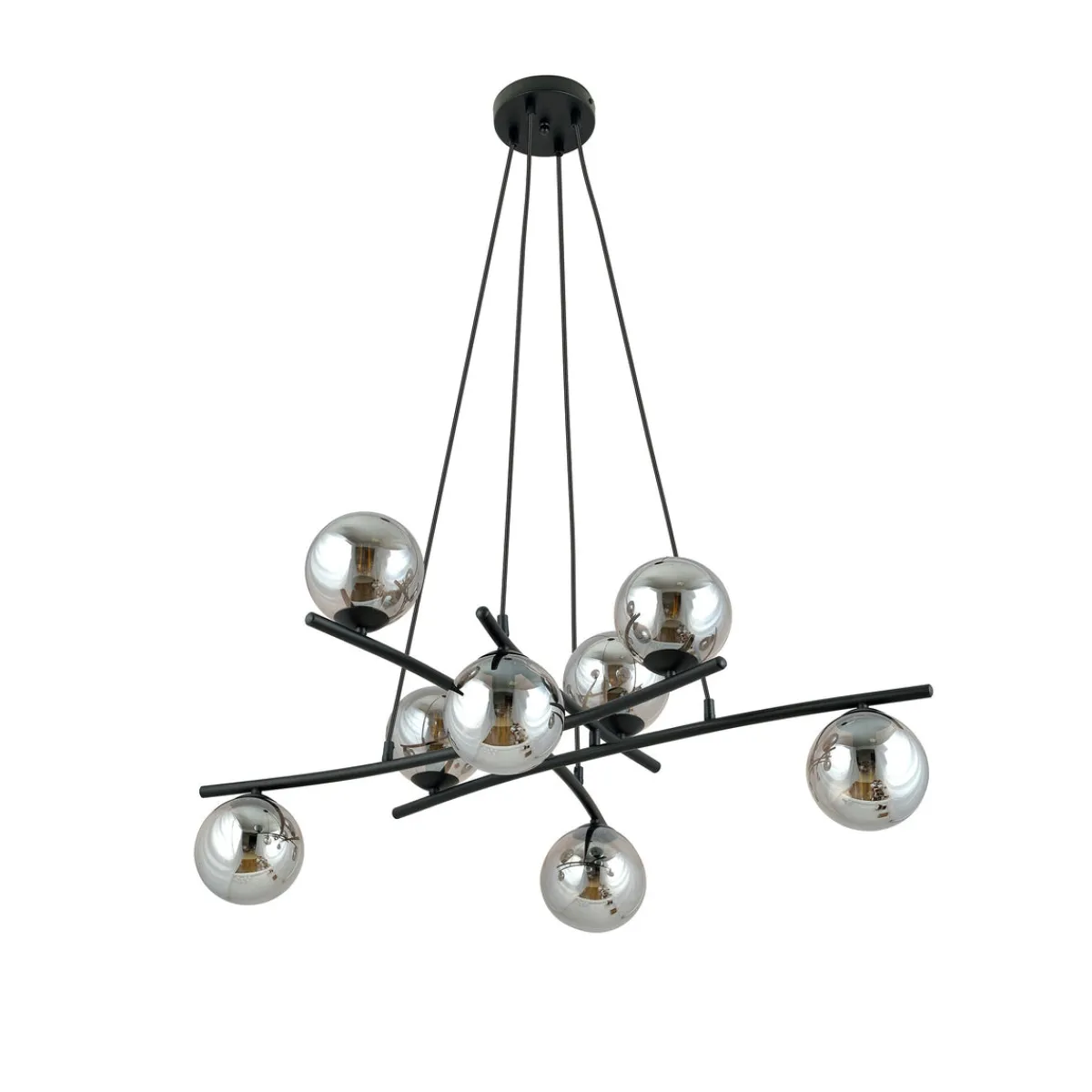 Kjøkkenbelysning Tak|Takpendler>Emibig Essa takpendel 8-lys - Svart/Røykfarget Svart / Røyk