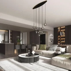 Kjøkkenbelysning Tak|Takpendler>TK Lighting Estera takpendel 7-lys Røykfarget