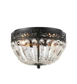 Kjøkkenbelysning Tak|Taklamper / Takplafonder>Marksløjd Etienne taklampe 25 cm - Svart/Klar - Svart / Krystall