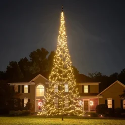 Juletrelys & Lysslynger|Julebelysning Til Flaggstang>Fairybell 8M flaggstang julebelysning - 1500 LEDlys - med twinkle Svart