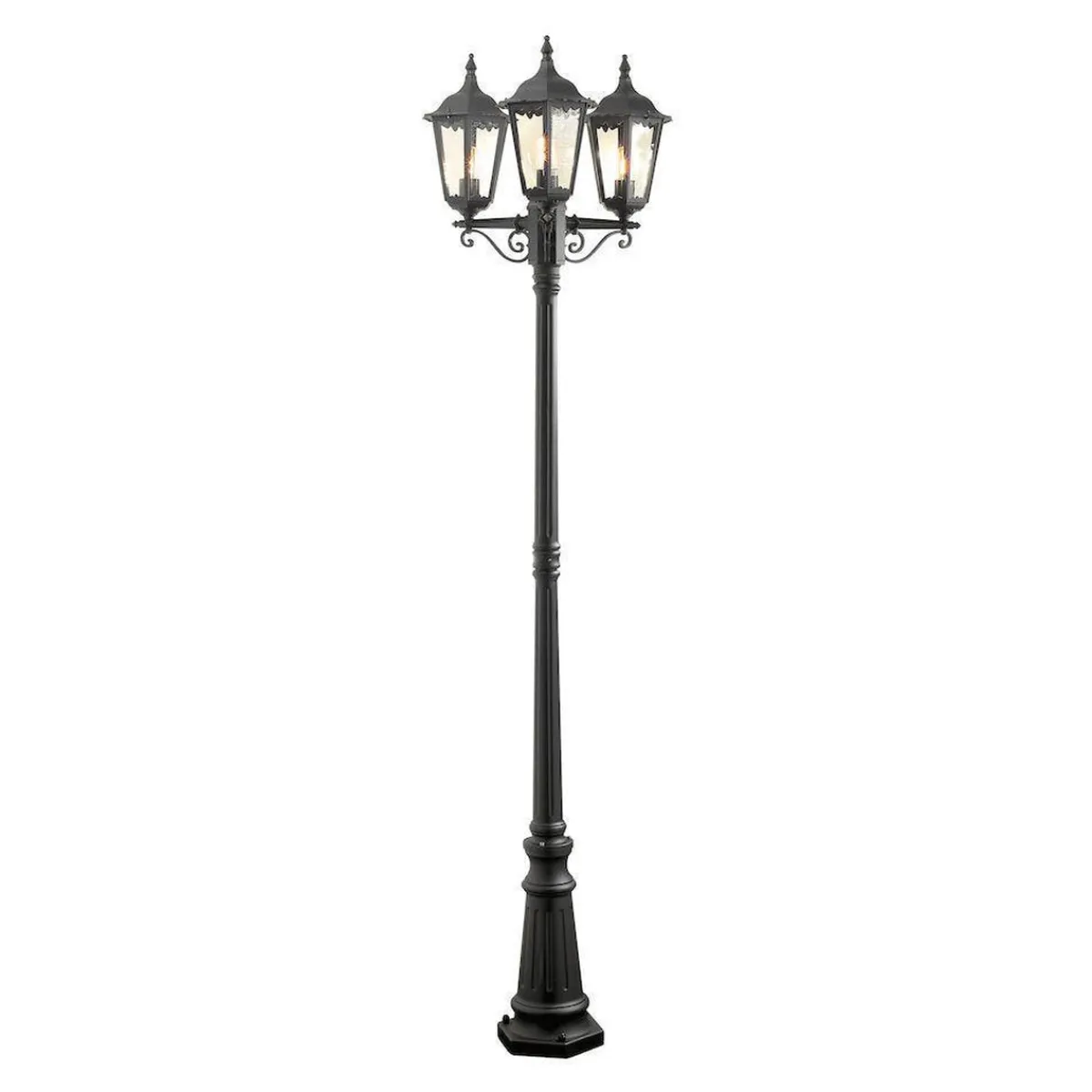 Lyktestolper>Konstsmide Firenze 3-arm lykt inkludert stolpe 220 cm - Svart
