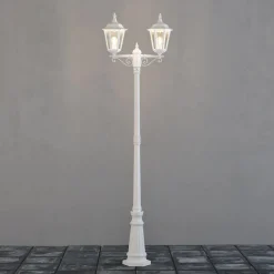 Lyktestolper>Konstsmide Firenze 2-arm stolpe - 220cm Hvit