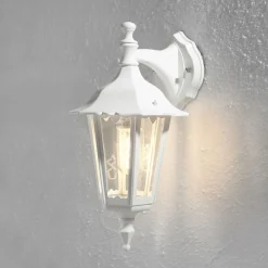 Utelamper - Klassiske Vegglamper>Konstsmide Firenze vegglampe ned E27 - Hvit