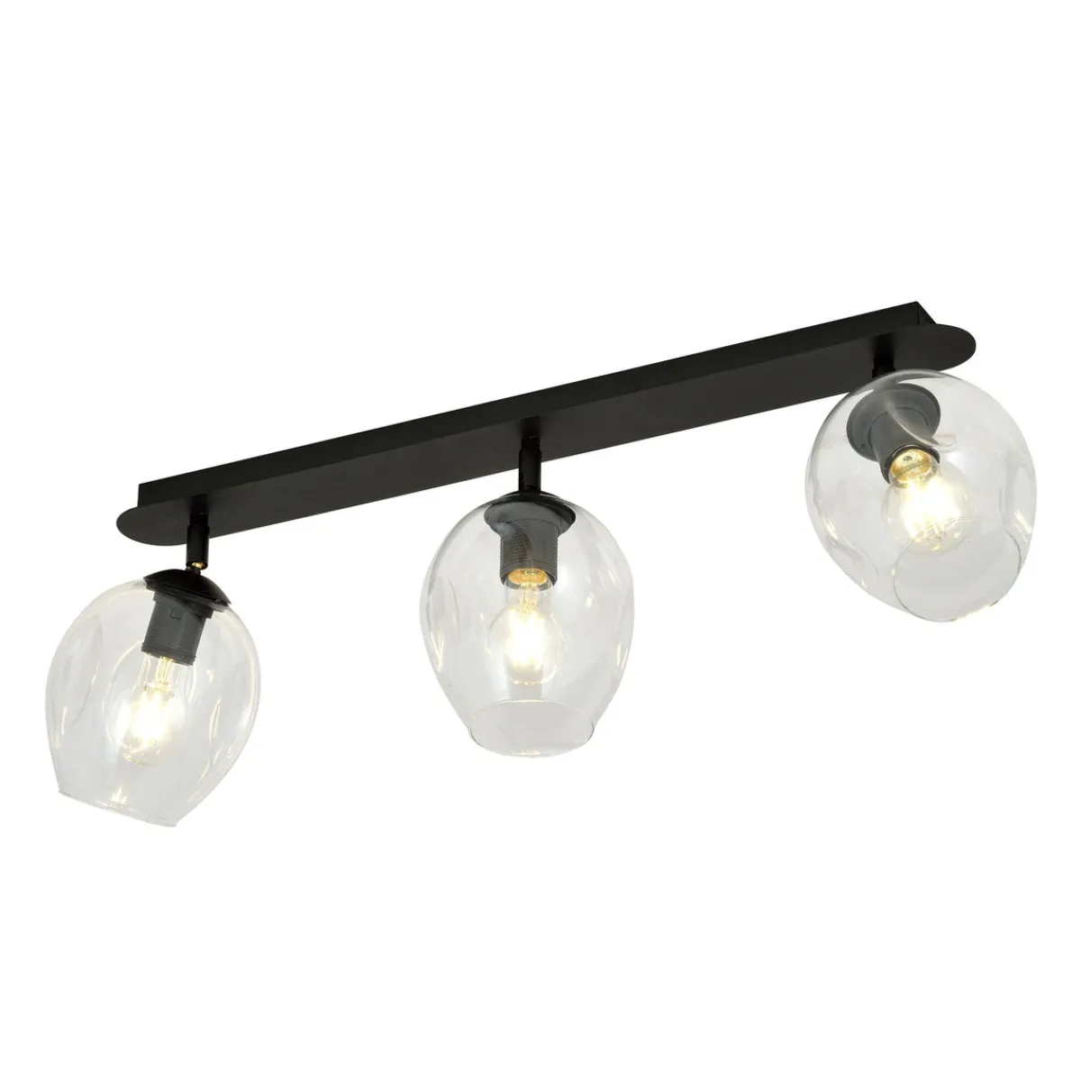 Kjøkkenbelysning Tak|Taklamper / Takplafonder>Emibig Flow taklampe 3-lys - Svart/Klar Svart / Klar