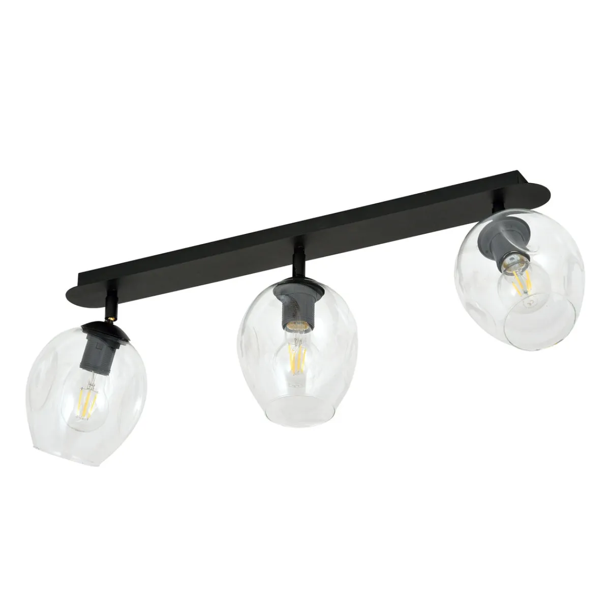 Kjøkkenbelysning Tak|Taklamper / Takplafonder>Emibig Flow taklampe 3-lys - Svart/Klar Svart / Klar