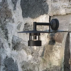 Utelamper - Veggskjold / Plafond>Konstsmide Freja vegglampe nedover vendt utendørs - Svart