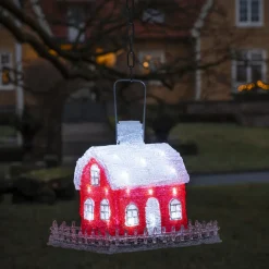 Hagefigurer>Konstsmide Fuglehus med LED lys Rød