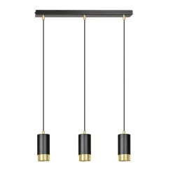 Kjøkkenbelysning Tak|Takpendler>Emibig Fumiko takpendel 3 lys - Svart/Gullfarget