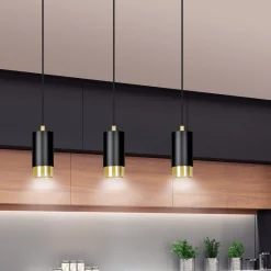 Kjøkkenbelysning Tak|Takpendler>Emibig Fumiko takpendel 3 lys - Svart/Gullfarget