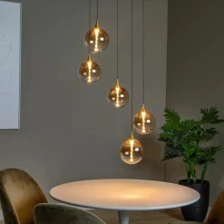 Kjøkkenbelysning Tak|Takpendler>Lucide Gisela takpendel 48 cm 5 x 3,8W 2700 Kelvin - Dimbar