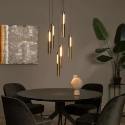 Kjøkkenbelysning Tak|Takpendler>Lucide Griffith takpendel 6 x 7,6W - Dimbar Bronse