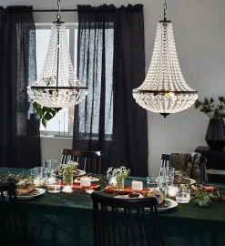 Kjøkkenbelysning Tak|Lysekroner>Marksløjd Gränsö lysekrone 2l - Svart/klar - Svart / Klar